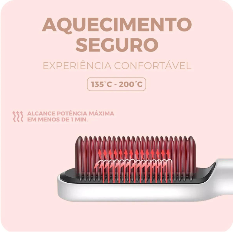 Escova Alisadora Perfect Hair - Cabelos Lisos na Hora